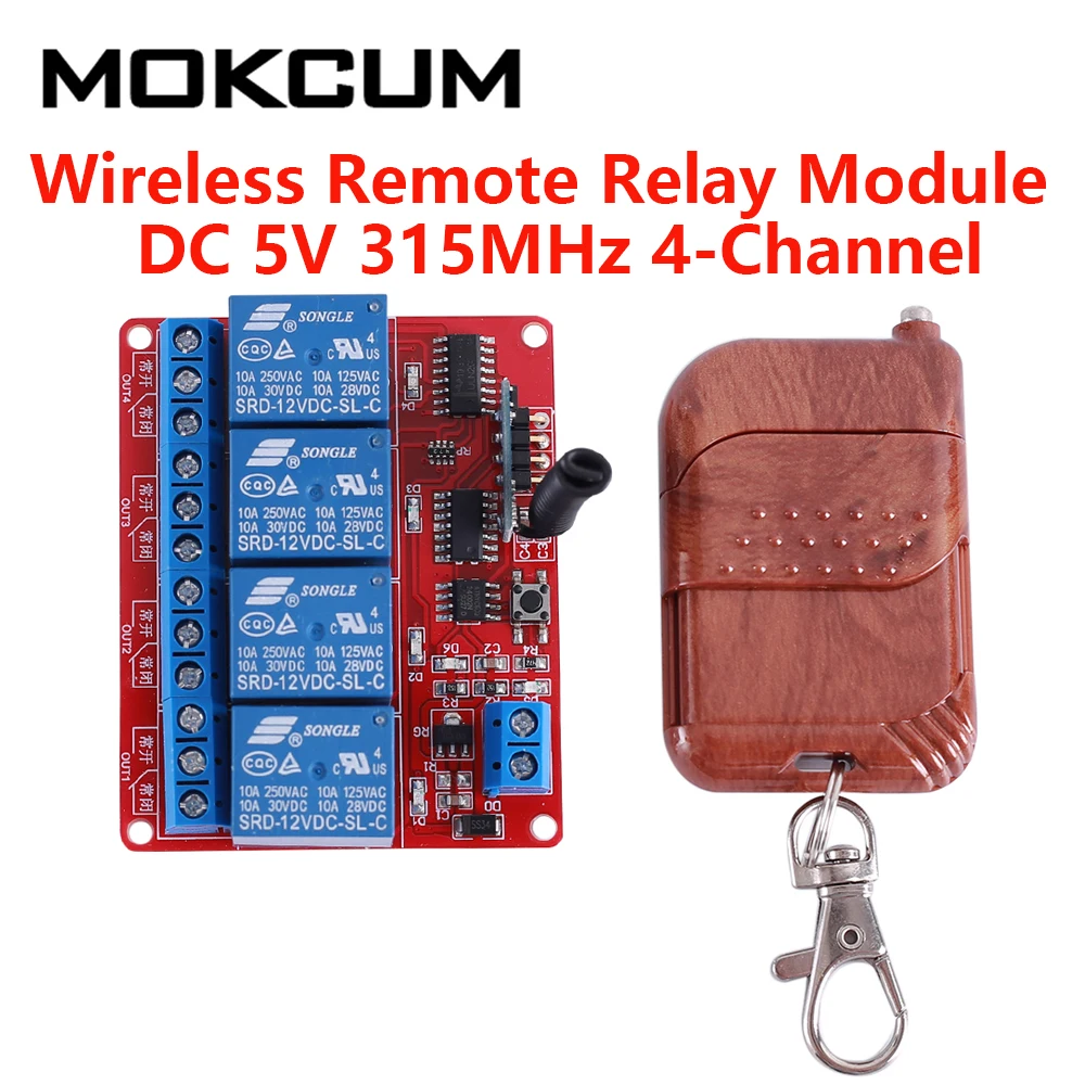 4 Канальный Релейный Модуль с дистанционным управлением постоянный ток 5 В 315 МГц
