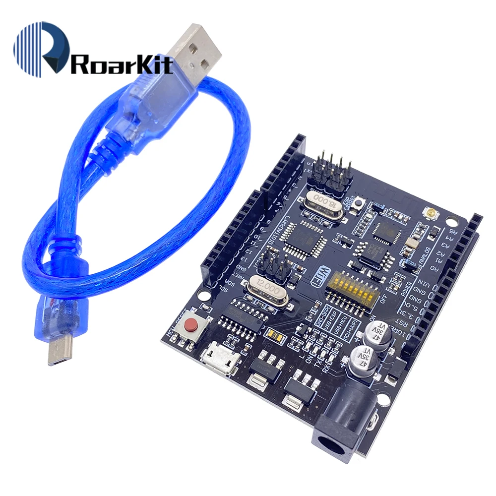 UNO R3 + WiFi ATmega328P ESP8266 (память 32 Мб) Φ CH340G для Arduino Uno NodeMCU WeMos Новое поступление |