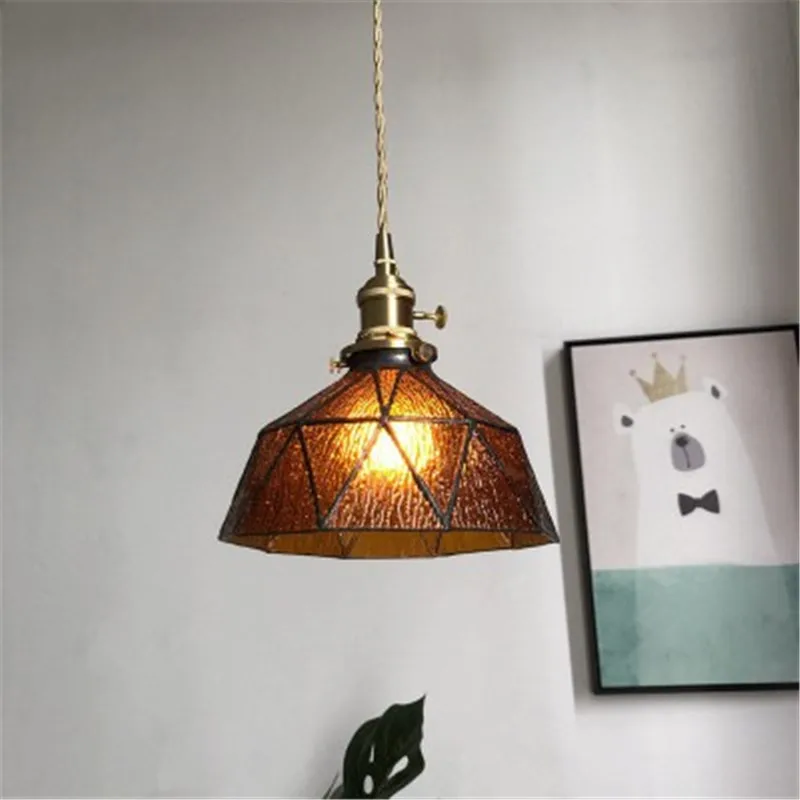 

Nordic Brass Glass Aisle Lamps Porch Bar Restaurant Diner Room Living Room Bedroom Hotel Bar Balcony Bedside Chandeliers