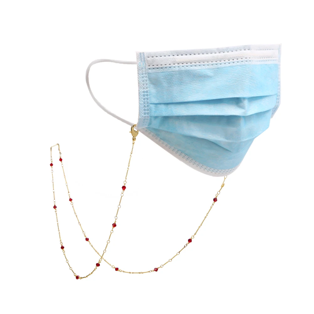 

EUEAVAN 10pcs Red Diamond Glasses Lanyard Women Sunglasses Chain for Mask Cord Holder Neck Strap Rope Wholesale