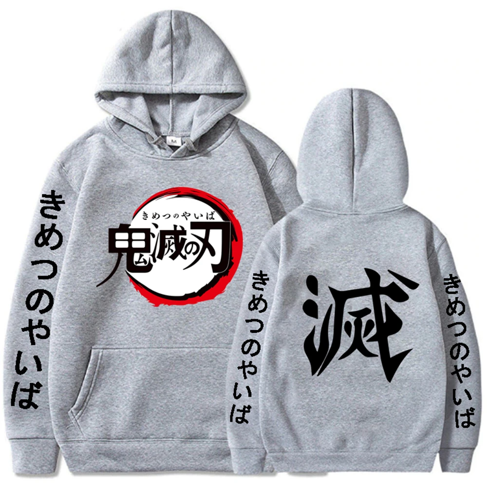 

Demon Slayer Anime Graphics Print Hoodie Long Sleeve Pullovers Casual Fashion Tops Unisex Clothes Kimetsu No Yaiba Sweatshirts