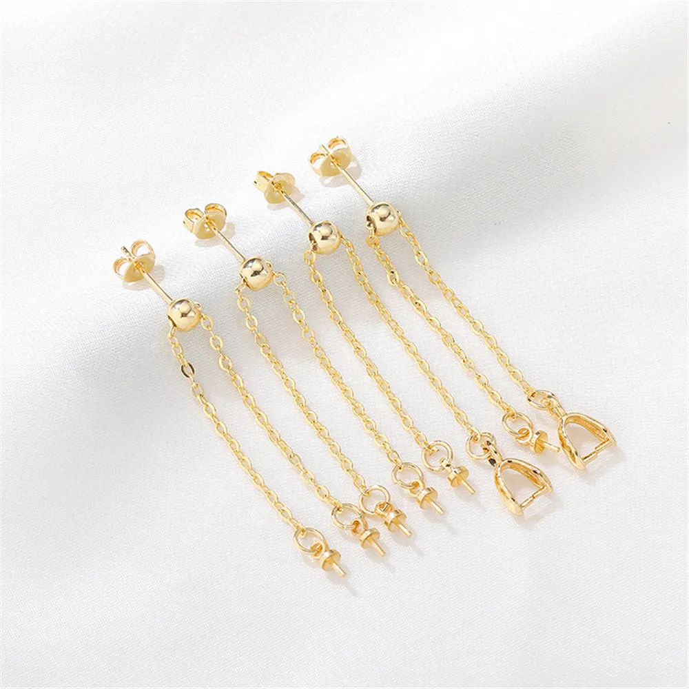 

14K gold plated rubber bead earpin silicone adjustable eardrop handmade positioning earpin accessories material accessoriy