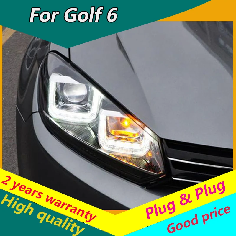 KOWELL автомобильный Стайлинг для VW Гольф 6 GTI фары 2009-2012 mk6 светодиодный DRL Hid вариант