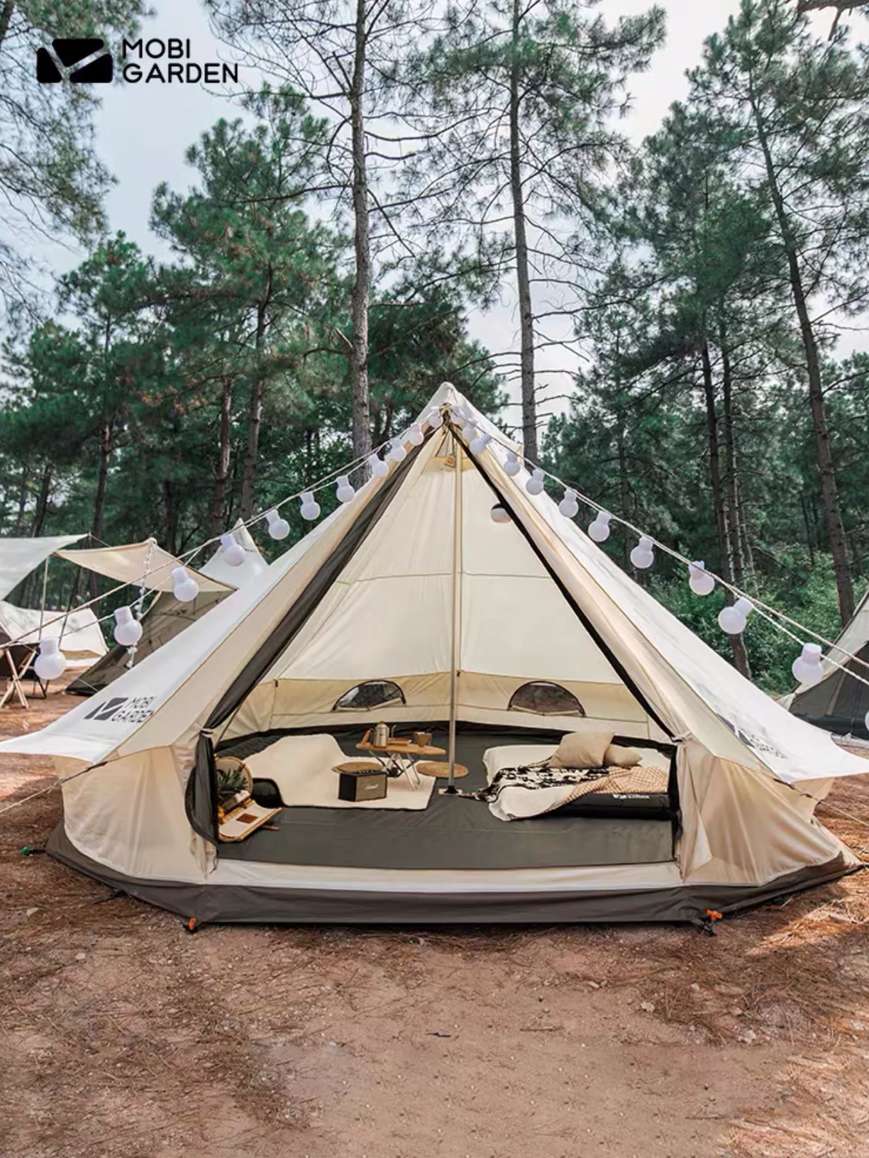 Günstig Mobi Garten Ära 260 Glamping Outdoor Familie Licht Luxus Große Raum Camping Verdickt Baumwolle Camping Zelt