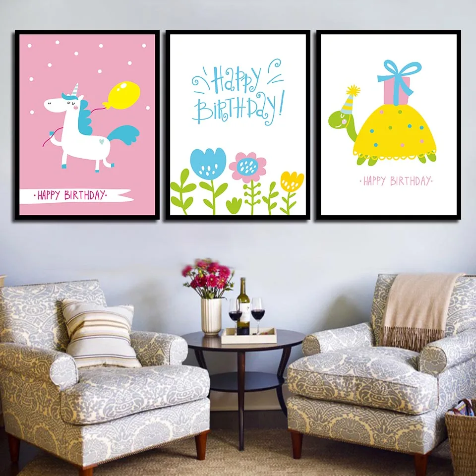 Северный плакат 24 стиля мультфильм милые дети день рождения как Художественная