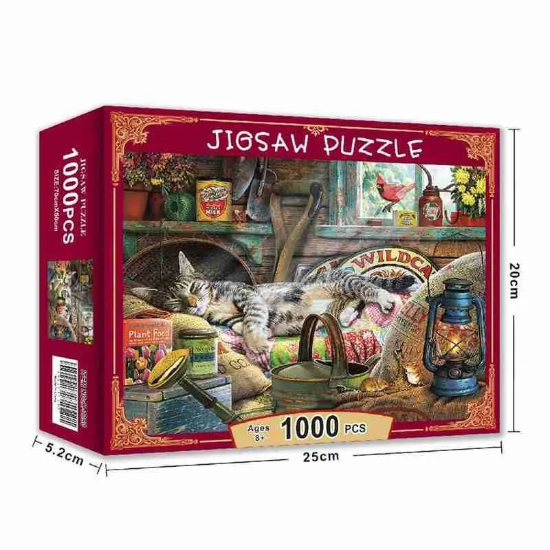 

Leisure Cat Picture Puzzles 1000 Pieces Assembling Puzzles Toys Adults Children Kids Games Educational Toys Holiday Gift Toy