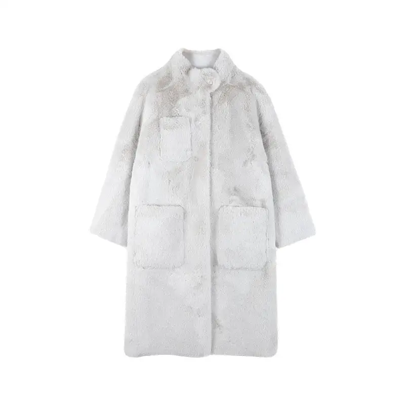 

Женское пальто на осень и зиму, универсальное, свободное, средней длины, утепленное, меховое, характерное пальто