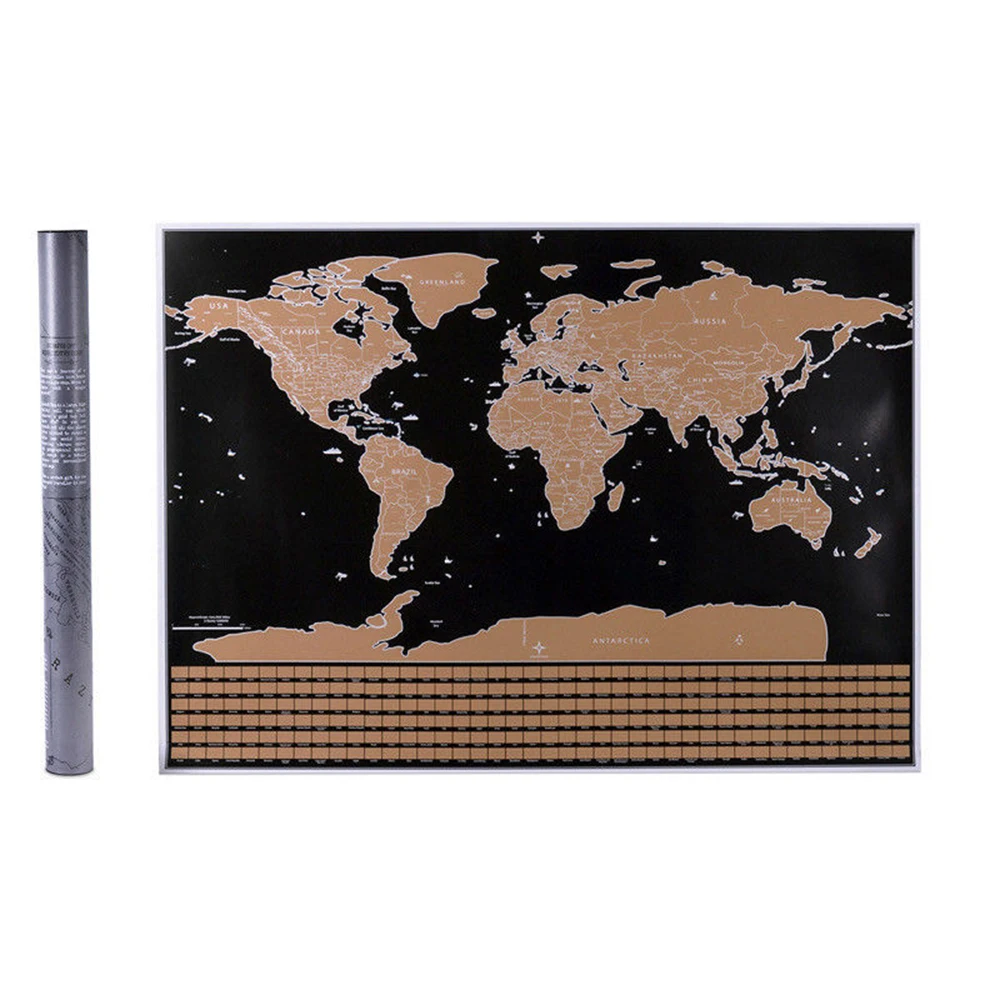 

Hot Sale Journal World Map Personalized Travel Atlas Poster with country Flags 42*30CM