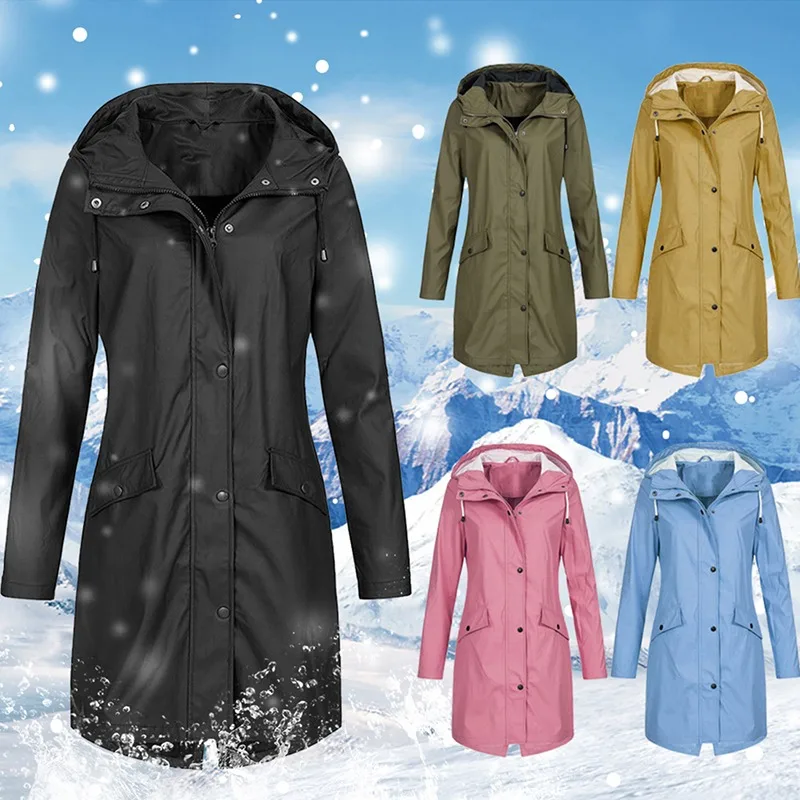 

NEW Fashion Women Waterproof Jacket Coats Jackets Sunsets Long Autumn Winter Windbreaker Waterproof sports Jackets 2022