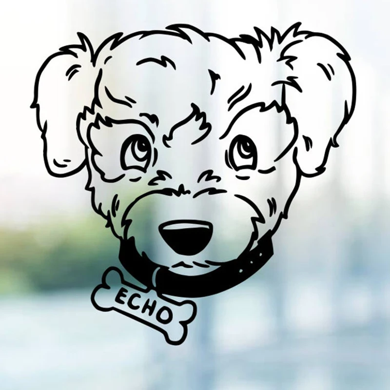 Милая наклейка на голову собаки стикер тело автомобиля заказ имя питомца