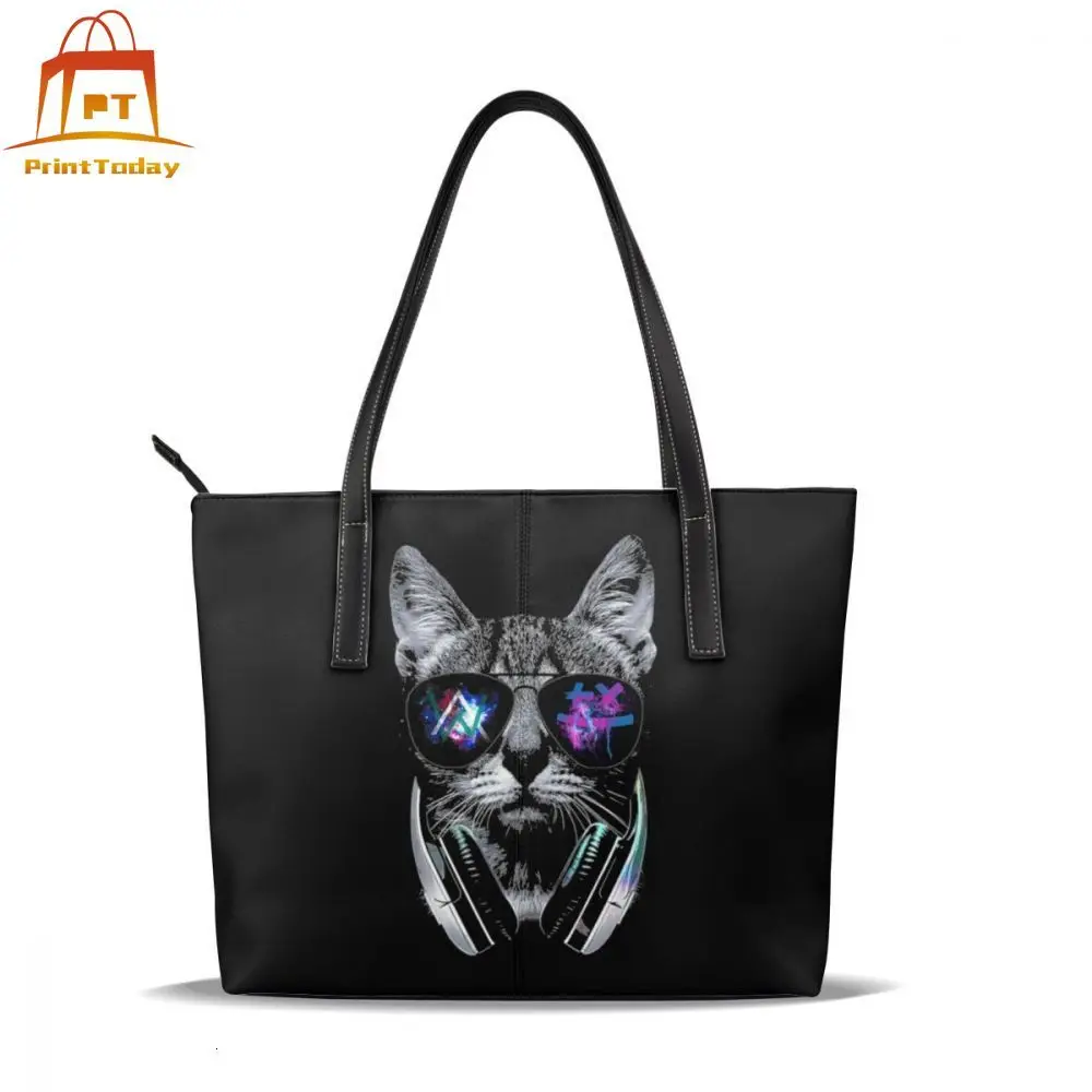

Сумка Galaxy Cat, сумка Galaxy Cat с верхней ручкой, трендовая Высококачественная кожаная сумка-тоут, женские сумки с принтом
