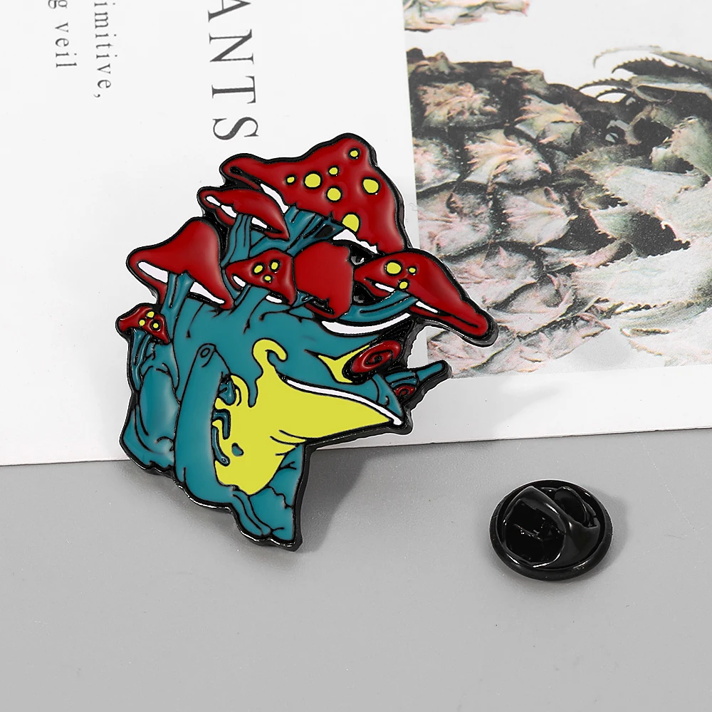 Брошь в виде гриба жабы эмалированная психоделическая забавная лягушка значок