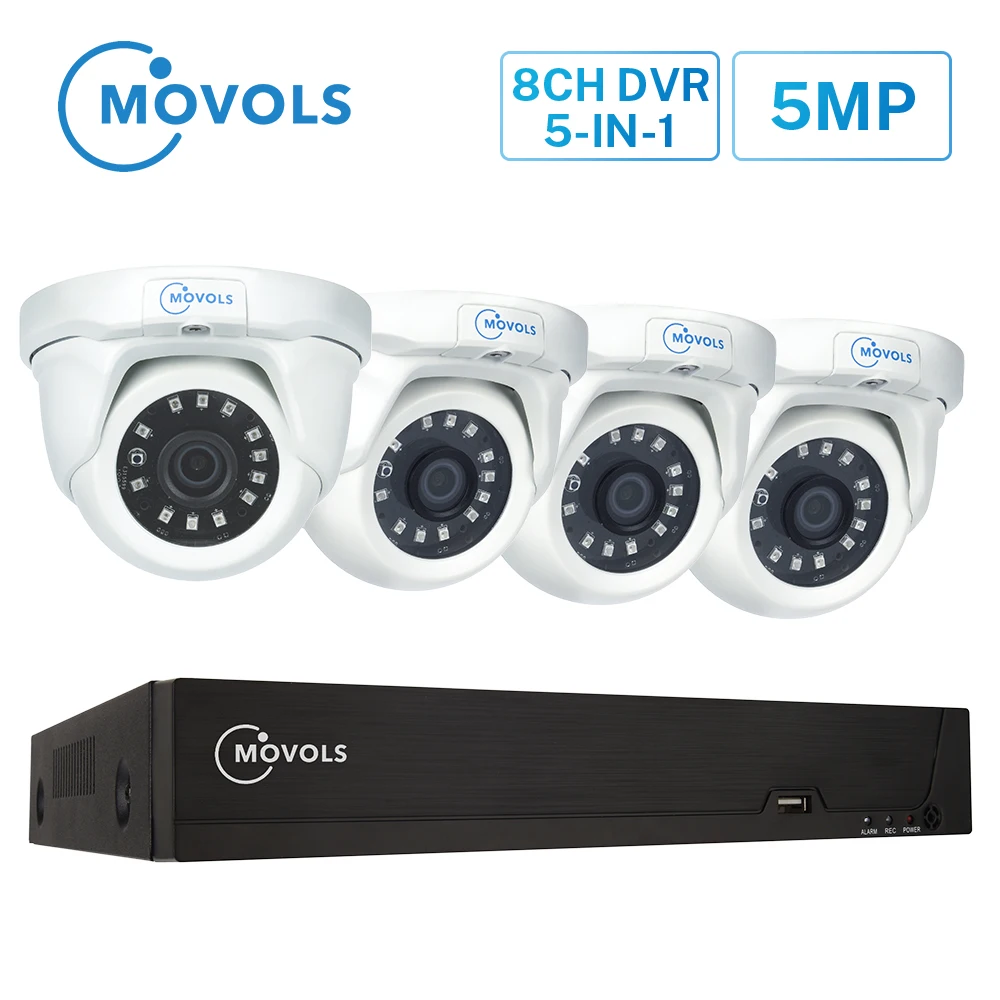 Movols 8CH 5MP CCTV камера системы H.265 NVR комплект 4 шт. наружная камера безопасности P2P IR-CUT домашняя doom система видеонаблюдения