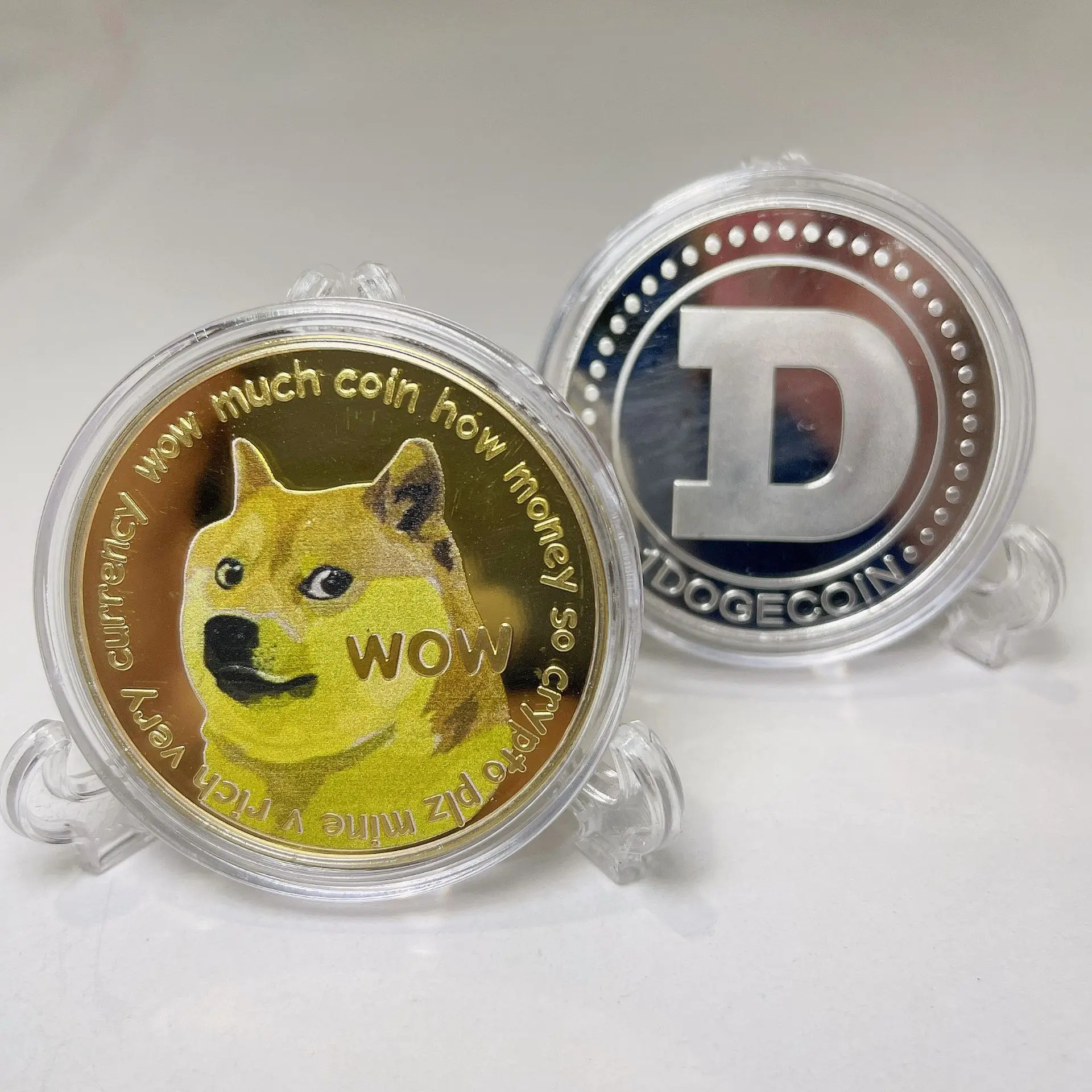 

Dogecoin Gold Plated Commemorative Coin Collectible Dogecoin Edition Collectible Alloy Plating Tokened Craft Gift #2