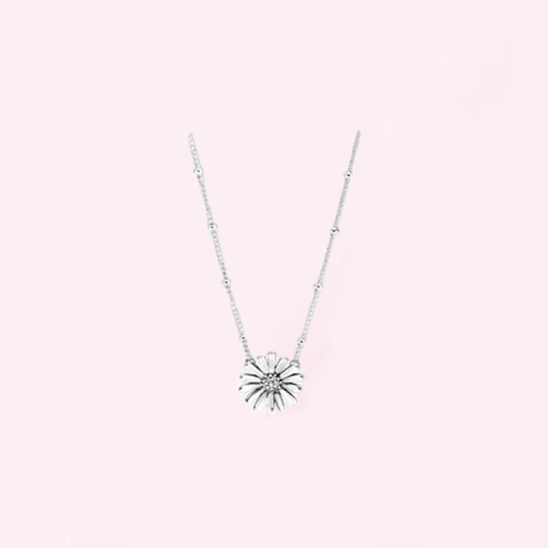 

1:1 Make PanDO 925 Sterling Silver Custom Daisy Fashion DIY Necklace