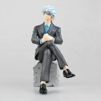 gintama sakata gintoki anime action figure suit ver suit glasses sitting posture pvc 15cm collection model dolls toys for gifts