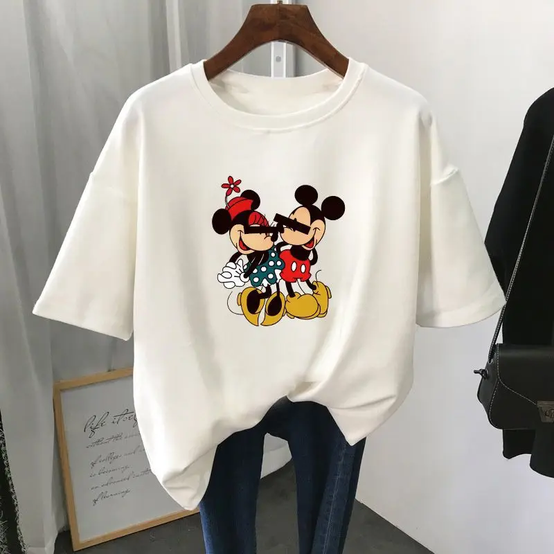 Дизайнерская Брендовая женская футболка Disney Модный хлопковый топ свободная