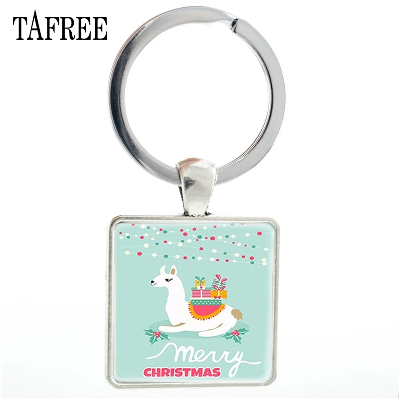 TAFREE Модные животные тема Единорог квадратные Аниме брелки Милая Альпака брелок