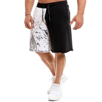 jansanelin muscle brothers fitness pants mens stitching personality loose printed shorts casual sports five point pants men