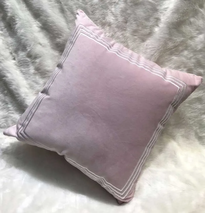 1 шт. бархатная наволочка с вышивкой в скандинавском стиле зеленый серый розовый