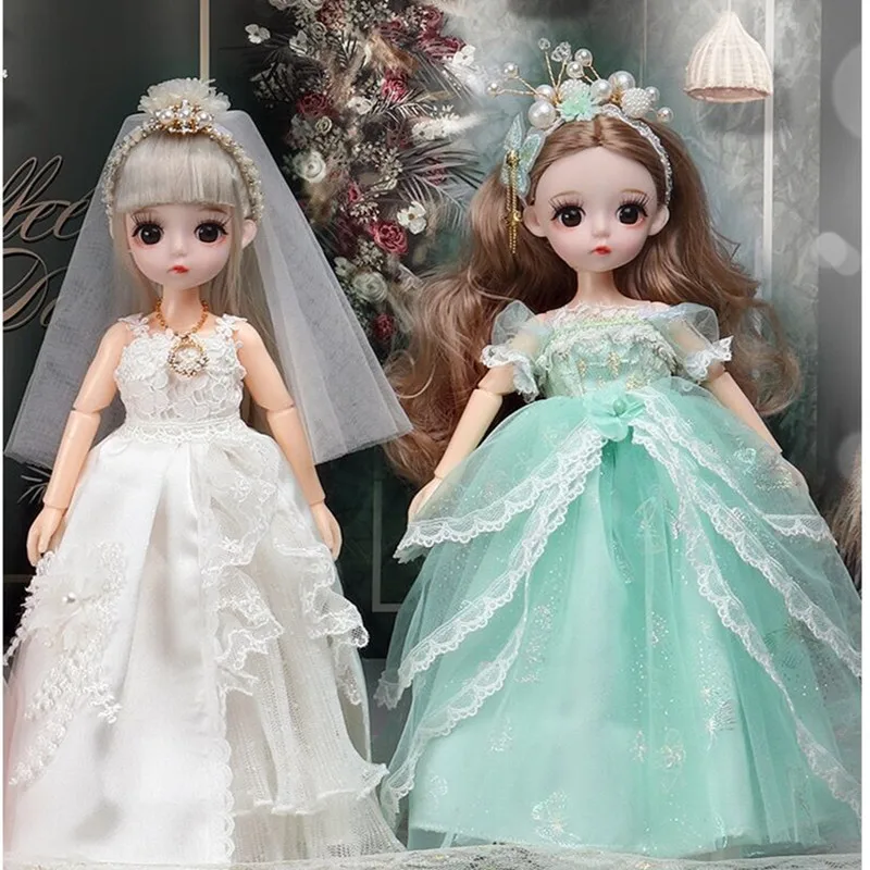 Новинка 30 см BJD кукла принцессы 3D глаза 16 суставов подвижная 1/6 платье для свадьбы