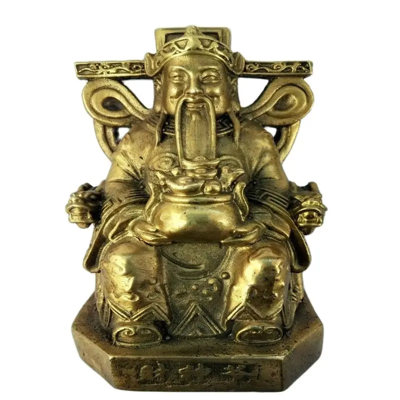 

Fine Copper Ingot Bronze Statue Of The God Of Wealth As The God Of Wealth Wealth God Buddha Sitting Lucky Craft Ornaments