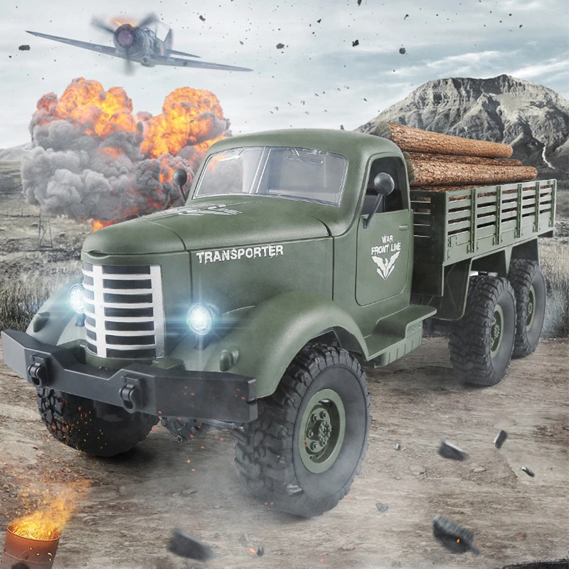 1:16 6WD внедорожный автомобиль военный грузовик открытый альпинистский LDE свет