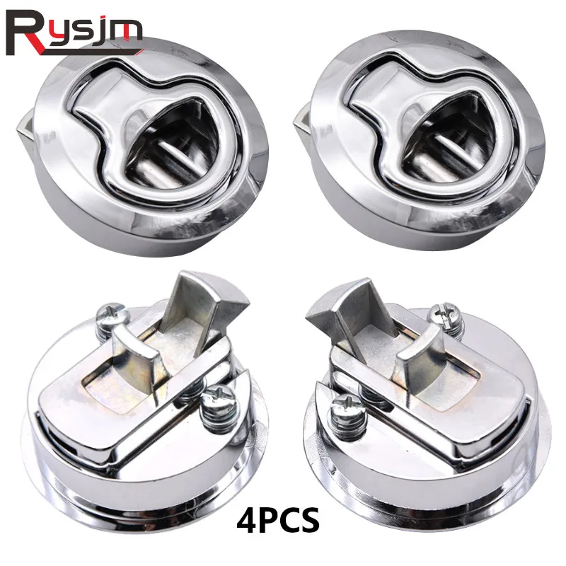 

4Pcs Boat Hatch Latch Pull Stainless Steel Flush Boat marine Latches Round Fit For RV Yacht Camper Deck Hatch Door Cabinet