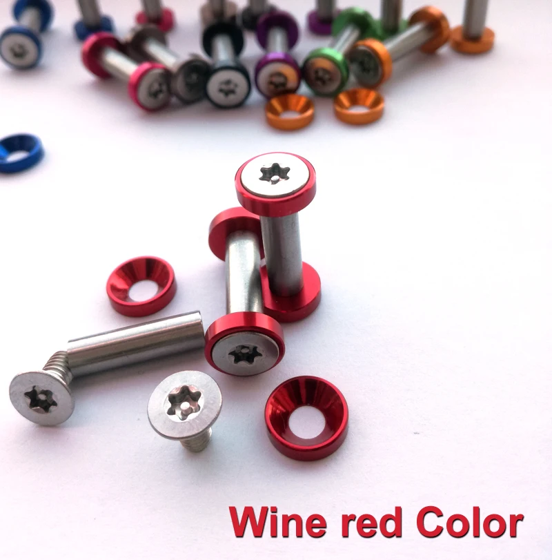 Отверстие 6 мм ручка для ножа из нержавеющей стали винно красные винты TORX от 18 до 25