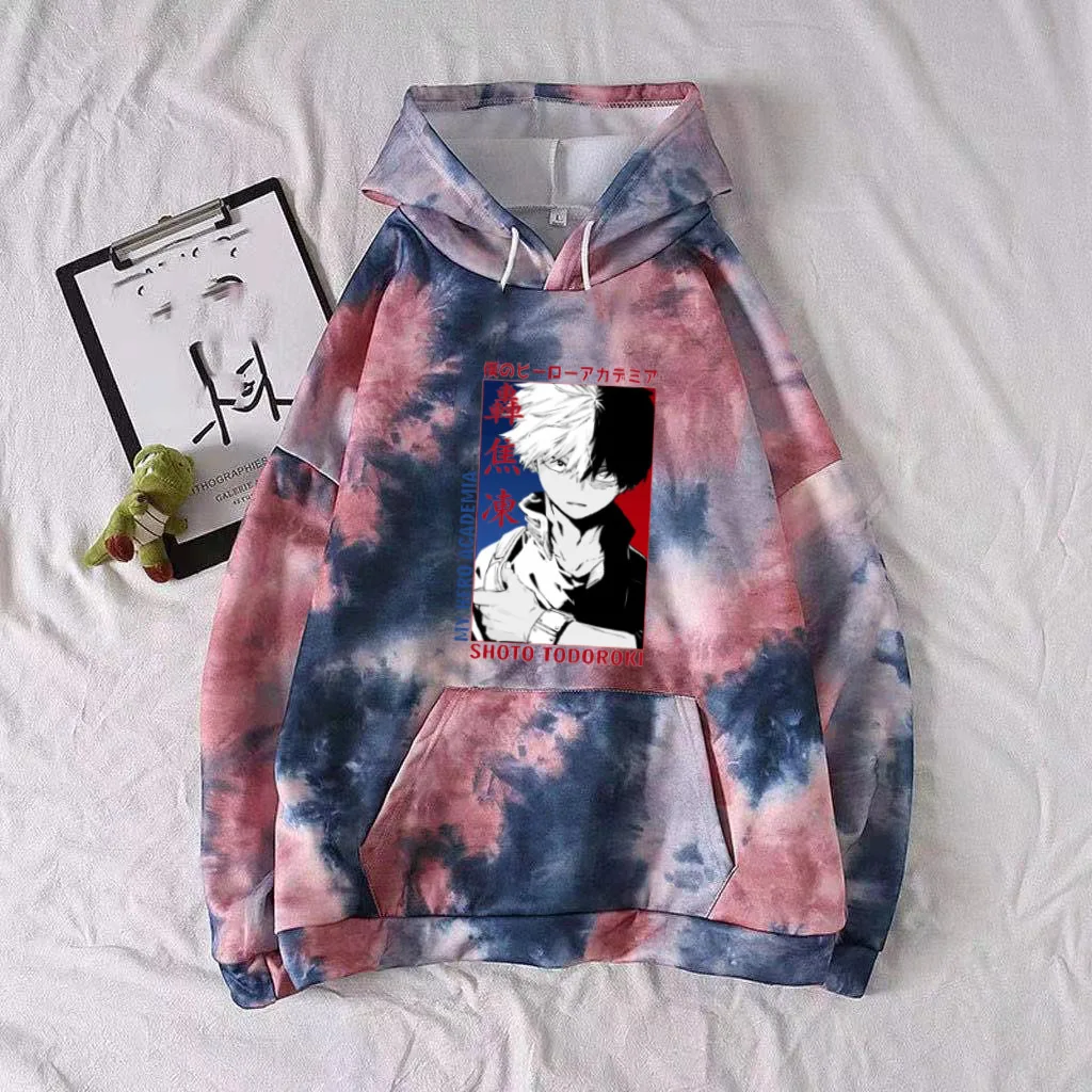 

Uniex Hot Anime My Hero Academia Hoodie Fashion Casual Pullovers Tops Long Sleeve Tie-dye