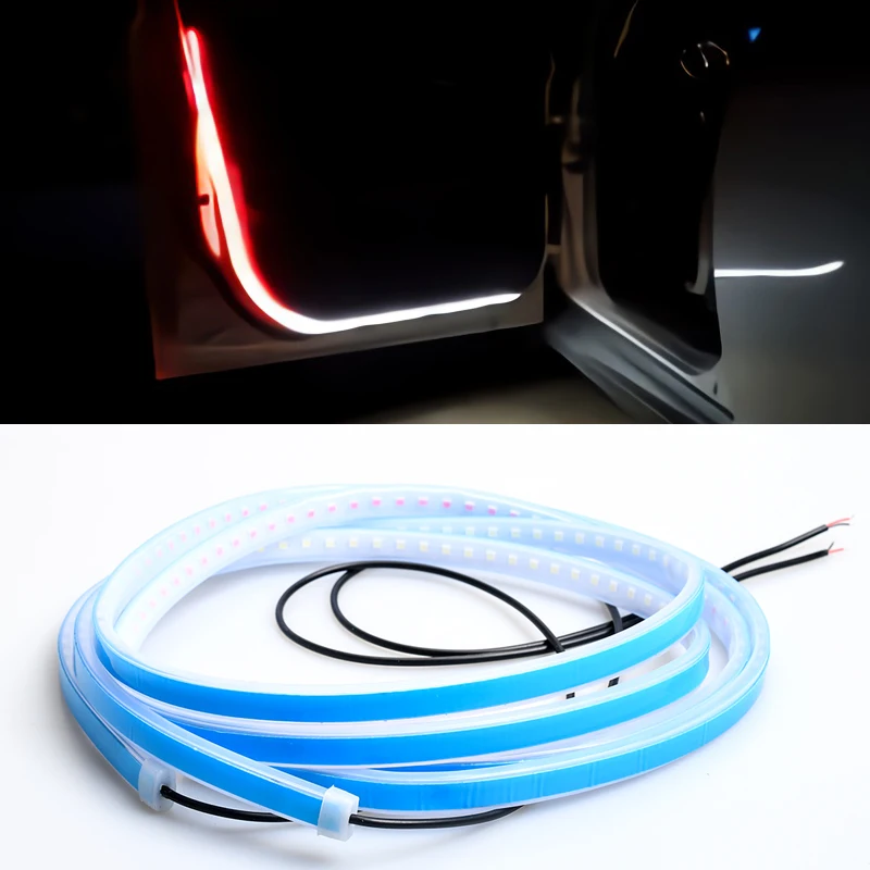 

LED Car Door Decoration Light Styling Strobe Flashing 120CM Safety 12V LED Opening Warning Strip Waterproof Accessories Lamp