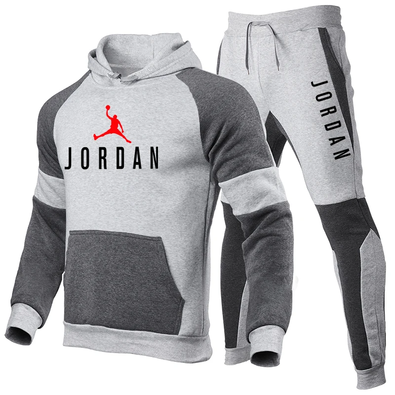 

New Fashion Mens Clothing Pullovers Sweater Cotton Men Tracksuits Hoodie Two Pieces + Pants Sports Shirts Fall Winter Track suit