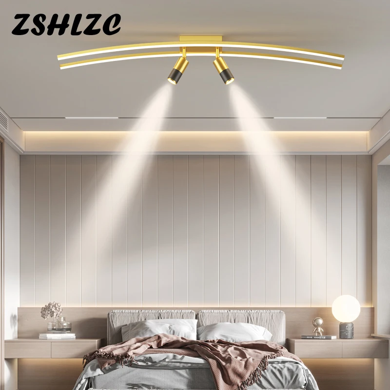 

New LED Ceiling Chandeliers for Bedroom Living Room Cloakroom Aisle Corridor Porch Balcony Gold Black Lustre Home Fixtures 110V