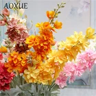 Искусственный гиацинт, 2 ветки, для свадьбы, искусственный цветок для свадьбы, украшение для зала, Флокированный Дельфиниум в скандинавском стиле