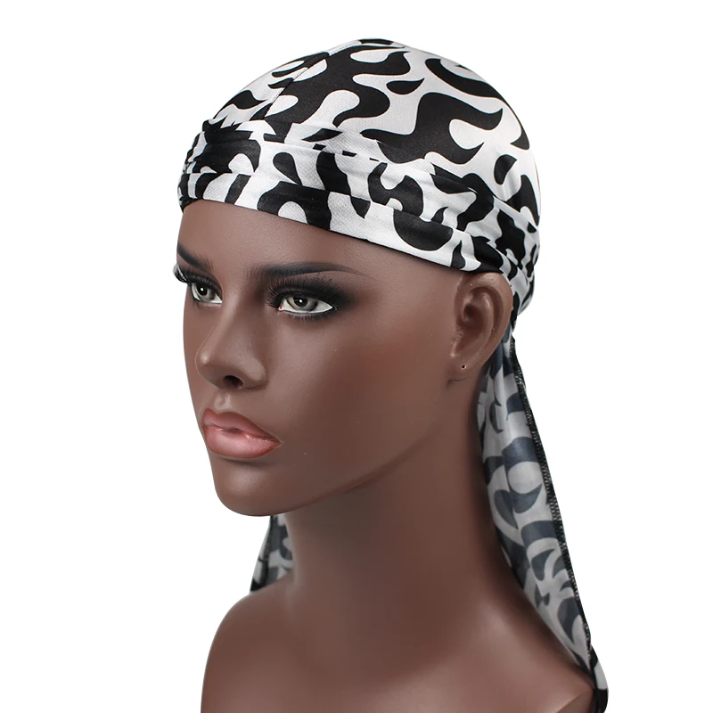 Бандана с принтом Fire Silky Durag шляпа тюрбан| |