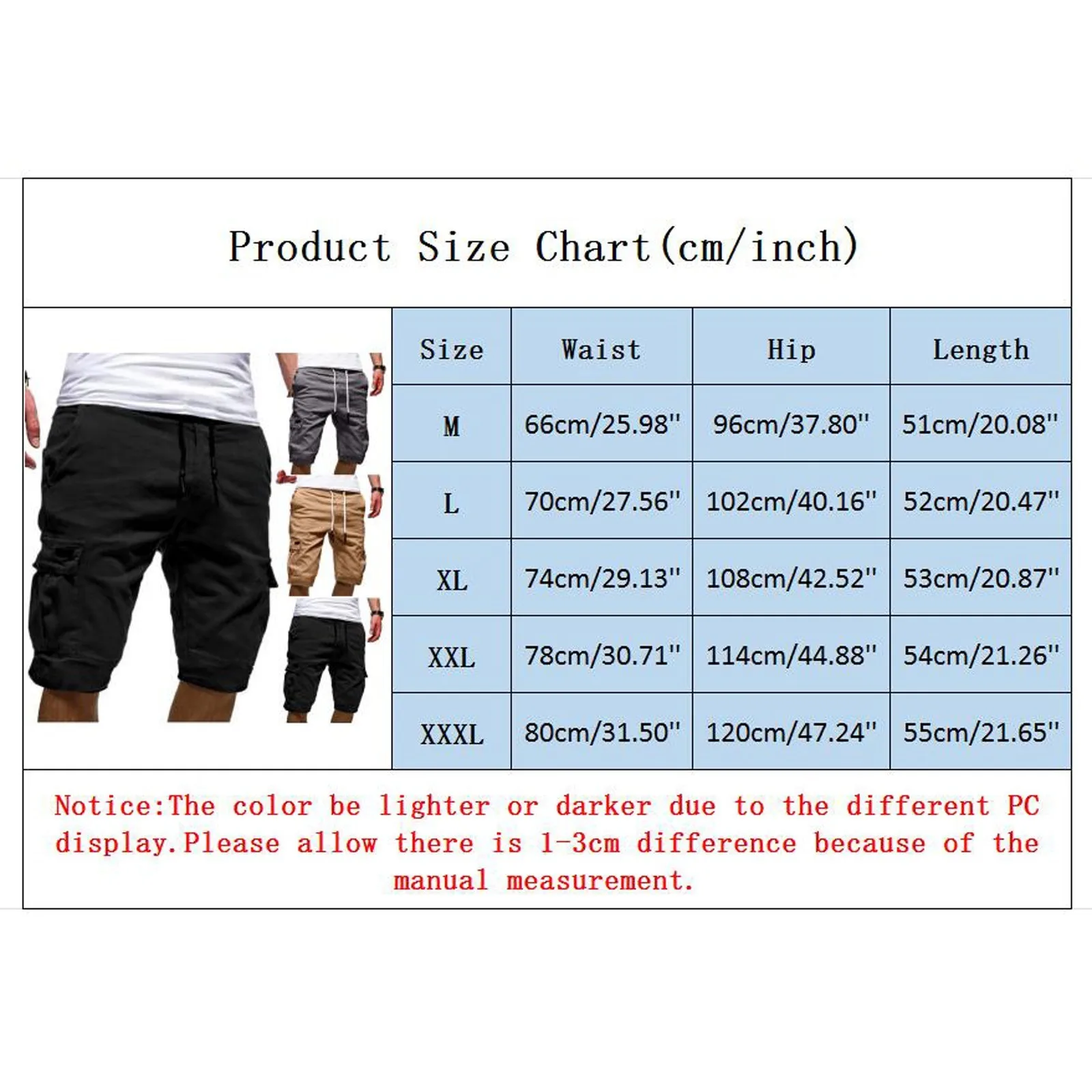 

Men's Solid Color Pocket Comfortable Casual Shorts Men's Summer Casual Plus Size Tooling Sports Shorts 2021 Short De Bain Homme