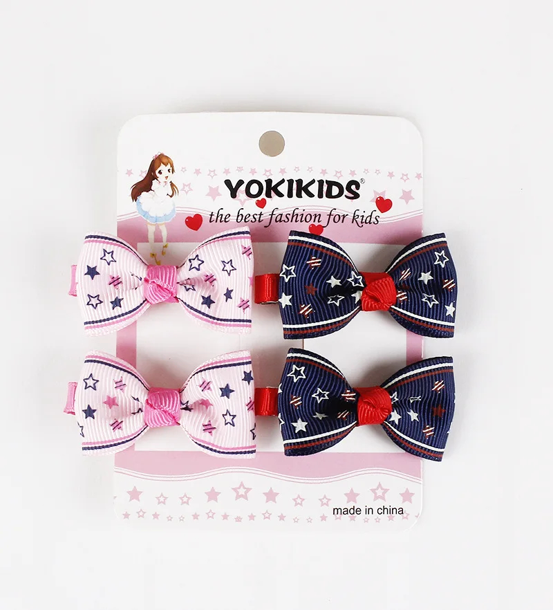 4 шт./лот дизайн Grosgrain Baby Маленький бант шпильки для волос для девочек аксессуары для детей заколки для волос мини головные уборы - Цвет: Q13