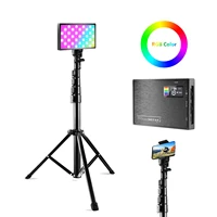 rgb photography fill panel lighting studio lamp camera video light for youtube vlog shoot live streaming with tripod stand