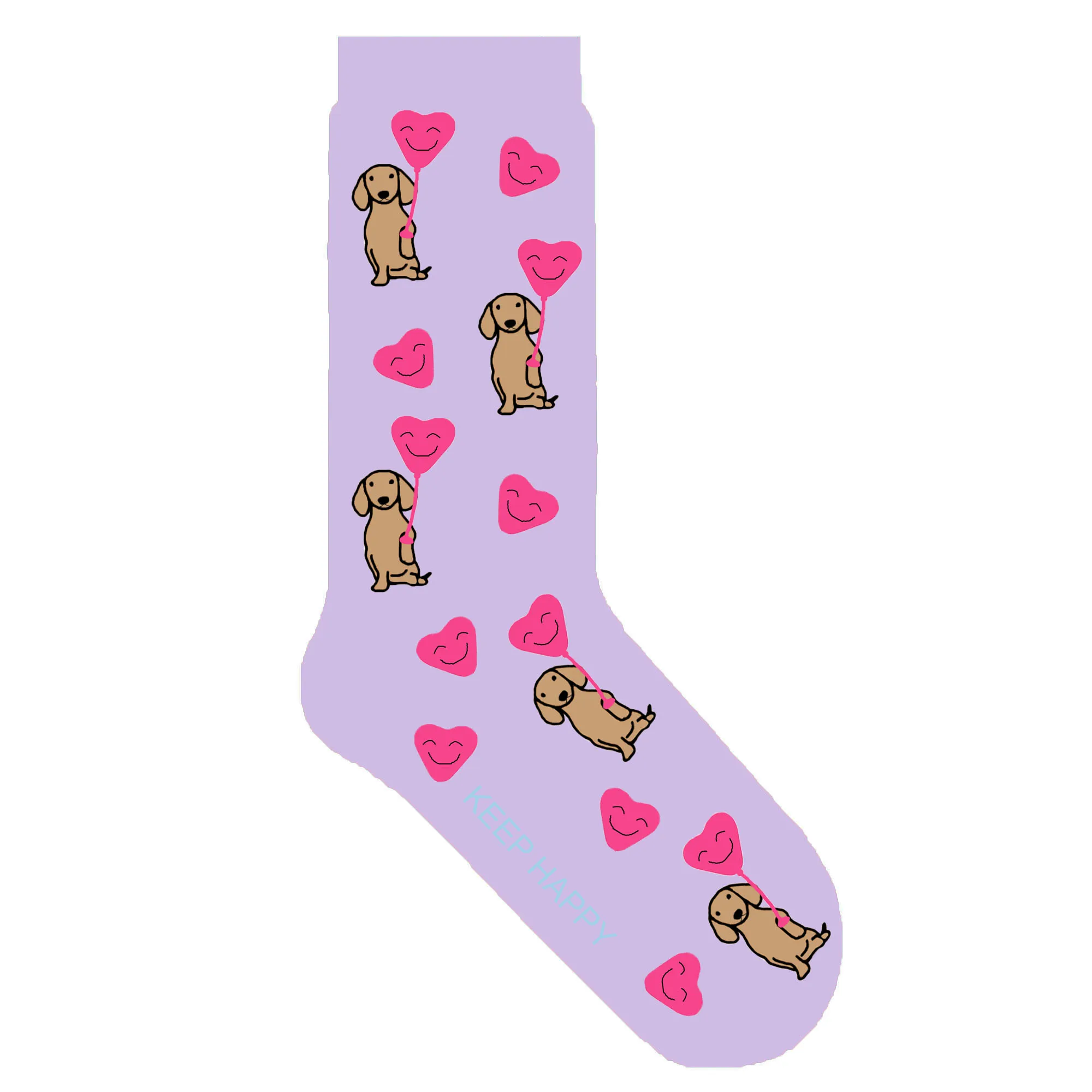sausage dog gift sox Милые таксы носки с романтические воздушные шары женские носки kawaii колбаса собака тематический подарок для любителей домашних животных мама 50 пара/лот - Цвет: sausage dog gift sox
