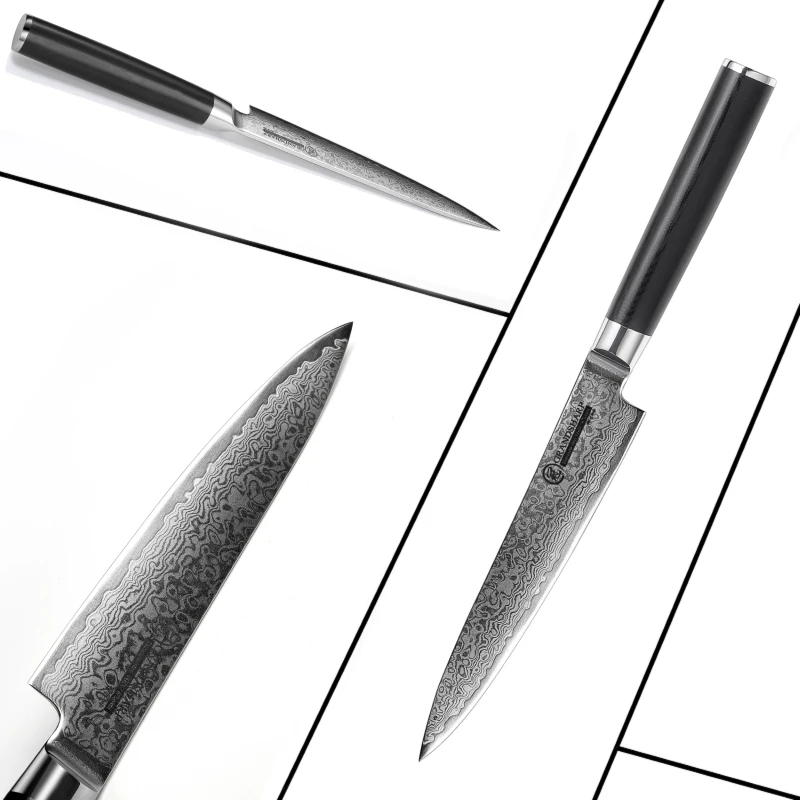 

Damascus Kitchen Knife 5.9 Inch Utility Knife Japanese vg10 Damascus Steel Kitchen Knives Chef Cooking Tools 67 layers Stainless