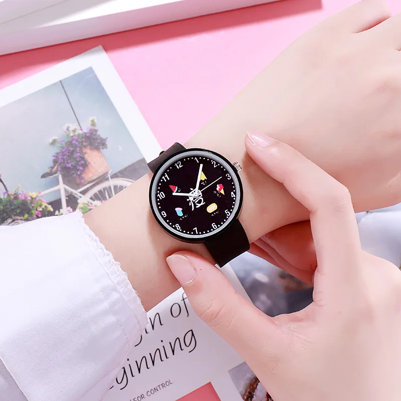 Нейтральные женские часы детские Студенческие хипстер Простой циферблат модные