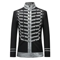 men jackets fashion military suit jacket blazer slim fit single breasted drama stage costume party prom singer host plus size