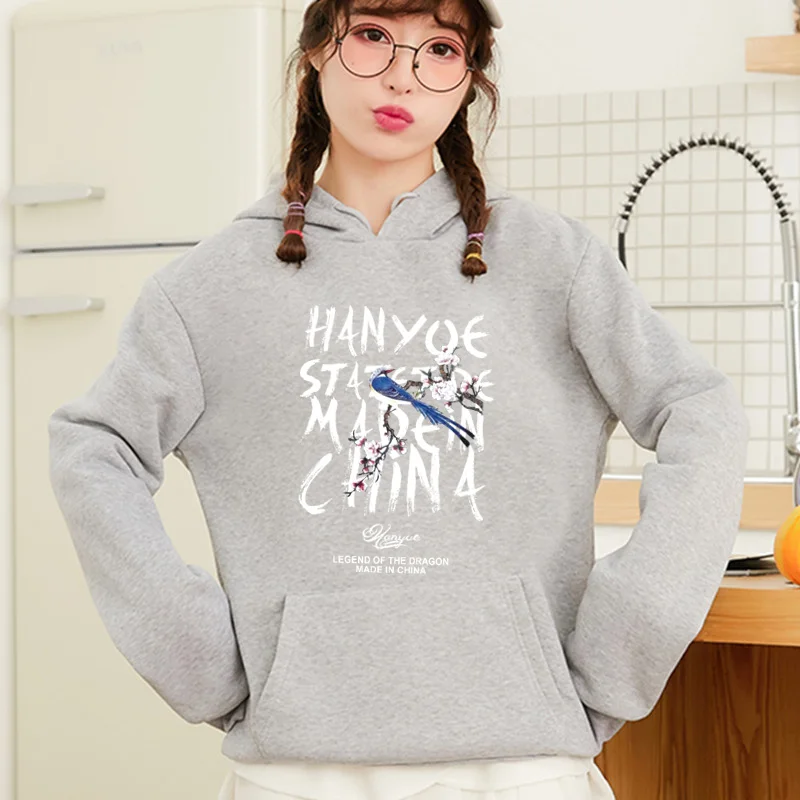 

Letter Printing Aesthetic Women Sweatshirt Autumn Winter Hoodie oversize Loose Hooded Pullovers Plus Velvet Clothes Long Sleeve