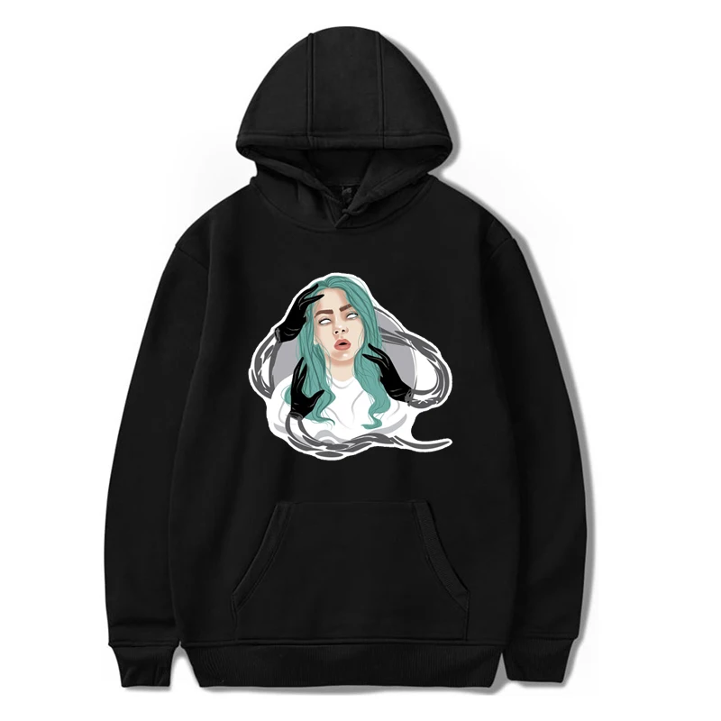 Billie Eilish толстовки для женщин/мужчин с длинными рукавами и капюшоном модные
