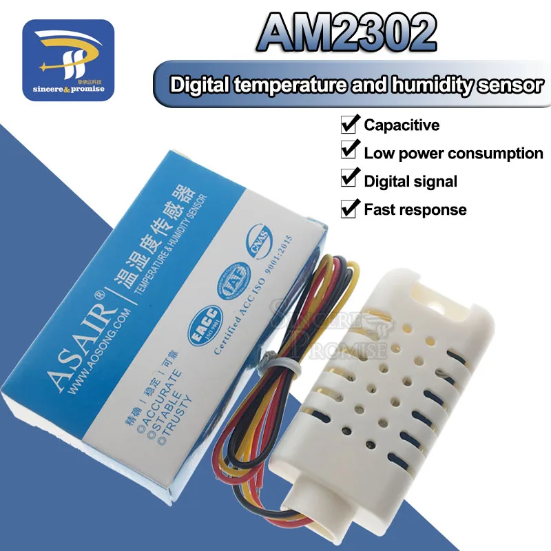 Высокая точность AM2302 DHT22 цифровой Температура& влажности Сенсор модуль 5V одиночного автобуса Интерфейс для Arduino Uno R3 один