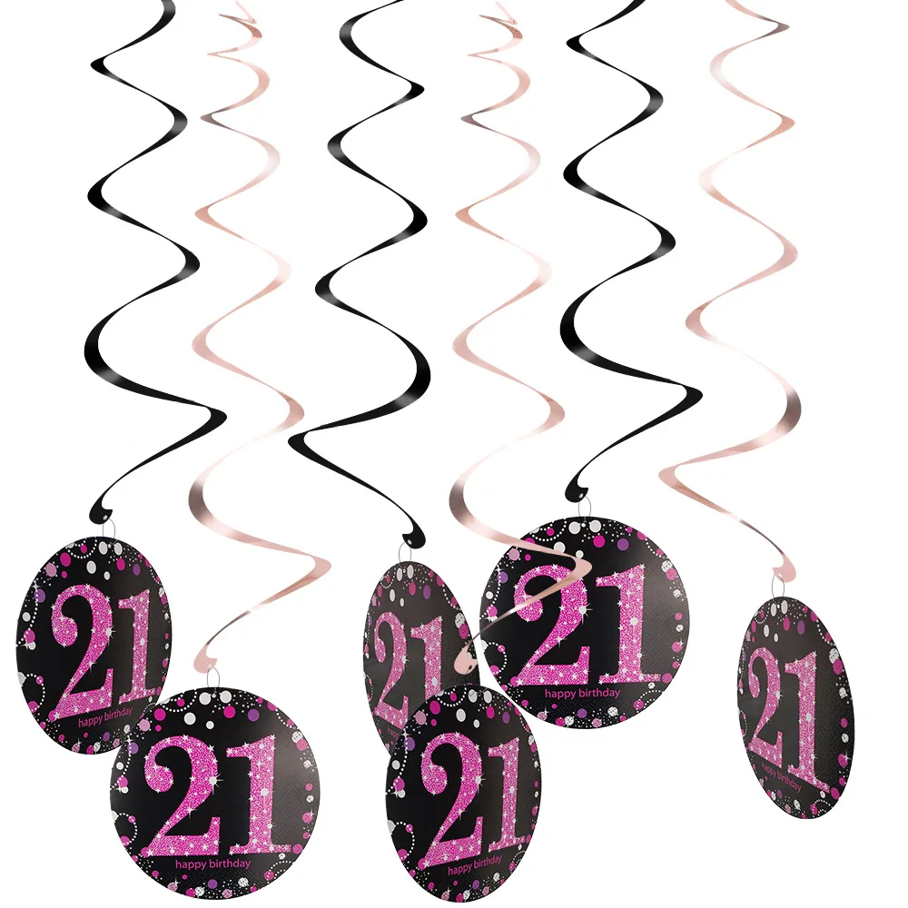 Висячие украшения из ПВХ для вечеринки в честь Дня Рождения 6 шт.|Флажки вымпелы и