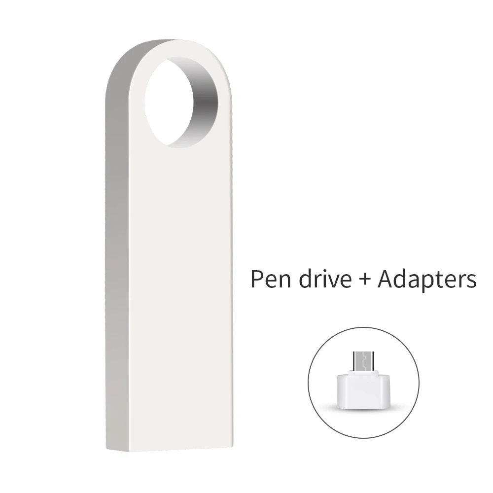 Silver Metal usb flash drive usb 2.0 flash memory stick 64GB 128GB high speed u disk 8GB pen drive 16GB pendrive 32GB free custom logo - Цвет: Silver