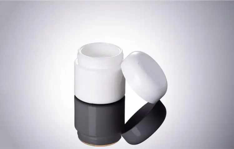

50pcs/lot high quality 50g white ceramics jade glass Cream jar containers for cosmetic night cream SN413