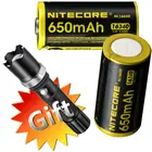 Аккумулятор Nitecore NL1665R, 2 шт., 650 мАч, 16340 дюйма, CR123, 3,6 В