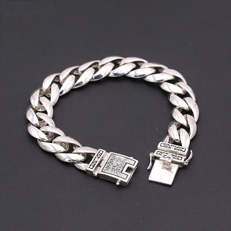 Мужской браслет из серебра 925 пробы ширина 12 мм|Цепочки и браслеты| |